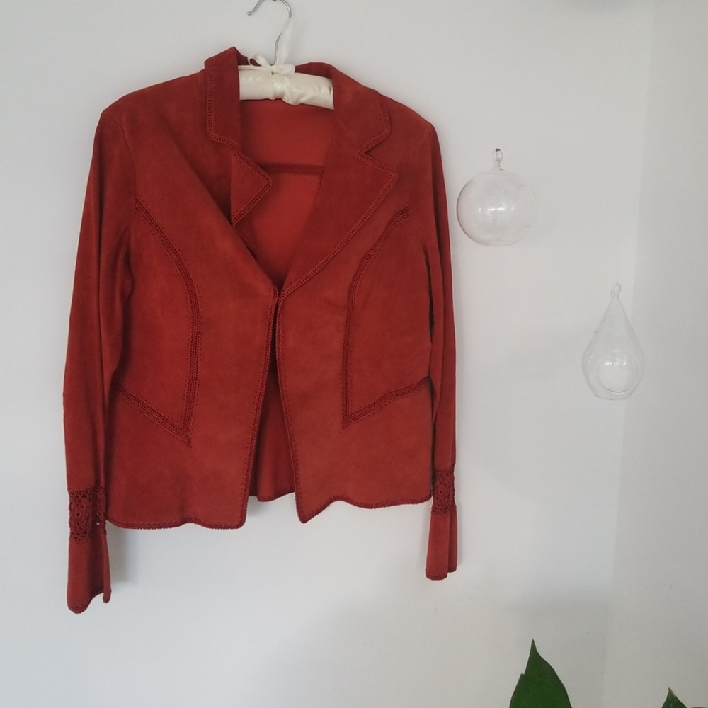 Cache Burnt Orange Suede Jacket